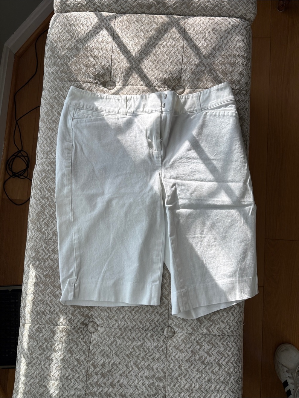 White House Black Market White Bermuda Shorts